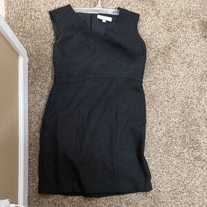 LOFT Dark charcoal V-Neck Mini Dress